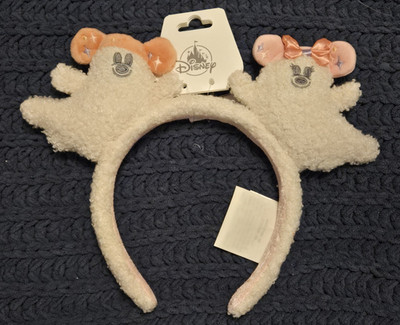 NWT 2026 Disney Parks Halloween Mickey Minnie PASTEL Ghost Plush Ears Headband