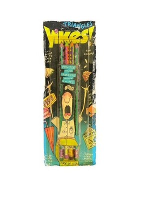 Yikes! Triangle HB #2 Black Lead Pencils 4 Pack Vintage 90 s Distressed Box
