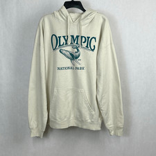 Olympic National Park Hoodie Sweatshirt Sz XL Off-White Humpback Whale Long Slv