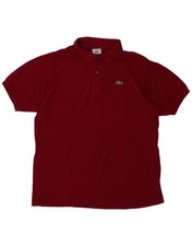 LACOSTE Mens Polo Shirt Size 6 XL Maroon Cotton DX14