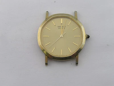 Vintage Seiko Mens Watch Fancy Case Gold Tone 5931-5059 Working
