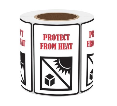 Protect from Heat Caution Labels,2 x 3 Inch Protect from Heat Safe Handling W...