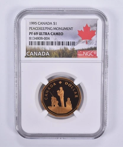 1995 Canada 1 Dollar Peacekeeping Monument PF69 UCAM NGC Canada Label *0600