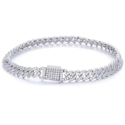Moissanit Cuban Armband 925