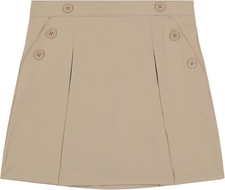 Girls' School Uniform Pull-On Scooter Skirt with Undershorts, Poplin Style with