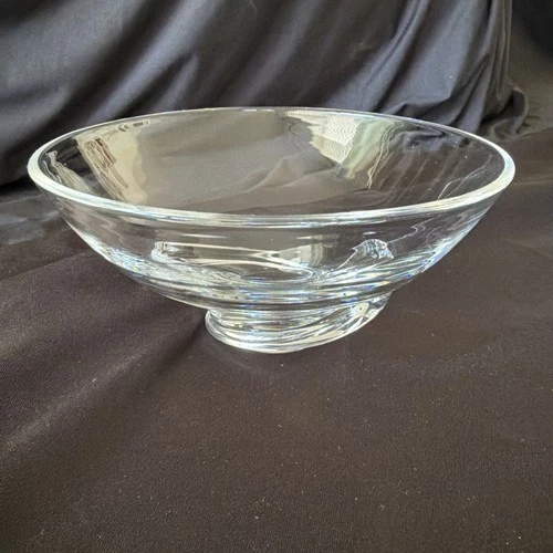 Steuben Crystal. Art Glass Bowl, Spiral Bowl, Signed, USA, 7 Inch