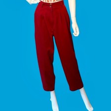 Vintage 80s High Waisted Burgundy Slacks  Hasting Smith Pleated Pants  Size 14
