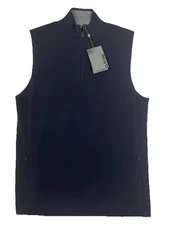 G/FORE Dunes Vest Men's Medium Navy Twilight Wool Tech Lined Slim Fit 1/4 Zip