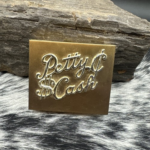 Vintage Petty Cash Metal Case Gold Coin Holder Purse Compact Organizer