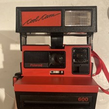 Vintage Polaroid 600 Series Red Cool Cam Instant Camera w/Flash