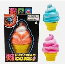 NeeDoh Nice Cream Cone Sensory Squishy Fidget Toy for Kids Adults