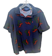 Polo Ralph Lauren Men  s L P-Wing Navy Mesh 100 Cotton Polo Shirt Classic Fit