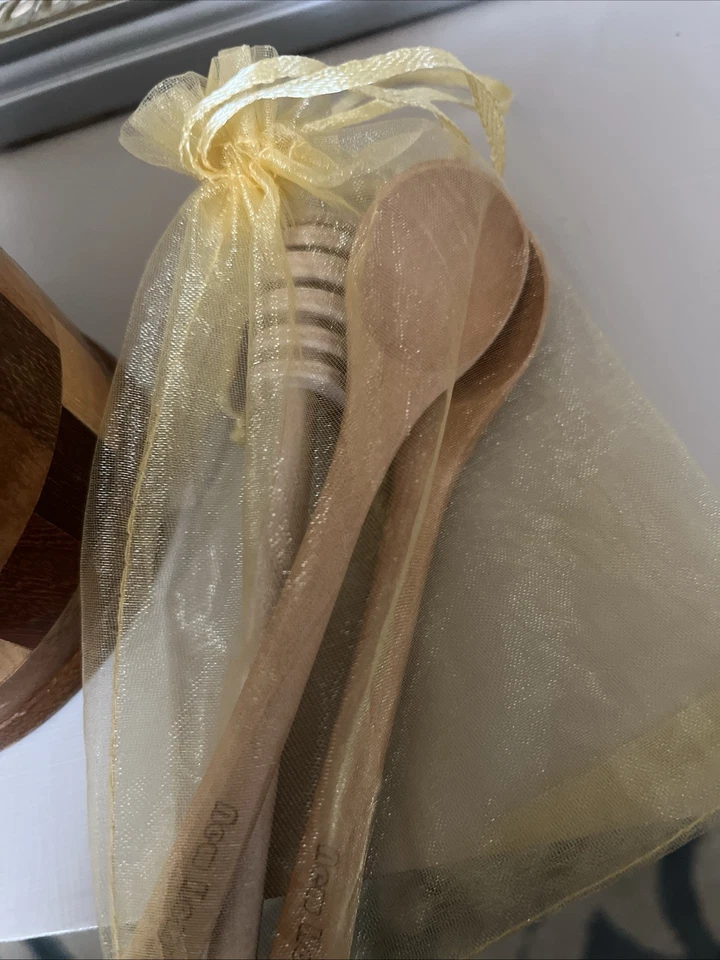 Contenedor de madera estilo ladrillo hecho a mano para café, azúcar, miel, con cucharas Foto 2 de 4