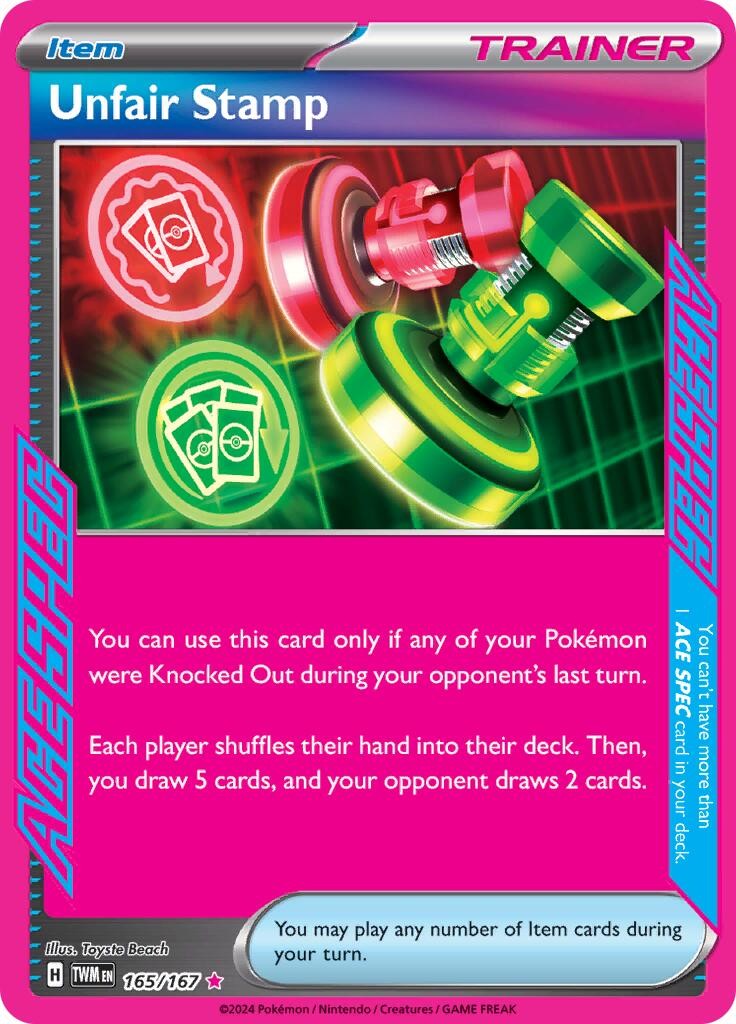 unfair stamp pokemon card Pally's Trainer & Collector Store Perfect for collectors and enthusiasts. Unfair Stamp Ace Spec (Crimson