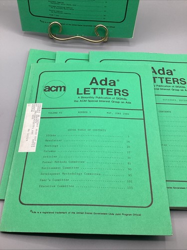 Jan-Dec. 1986 Full-Year Ada Letters:A Bimonthly Publication *RARE* - 第 4/8 張圖片