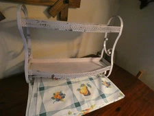 Pink Metal Bathroom Shelf w/ Towel Bar Vintage Mid Century