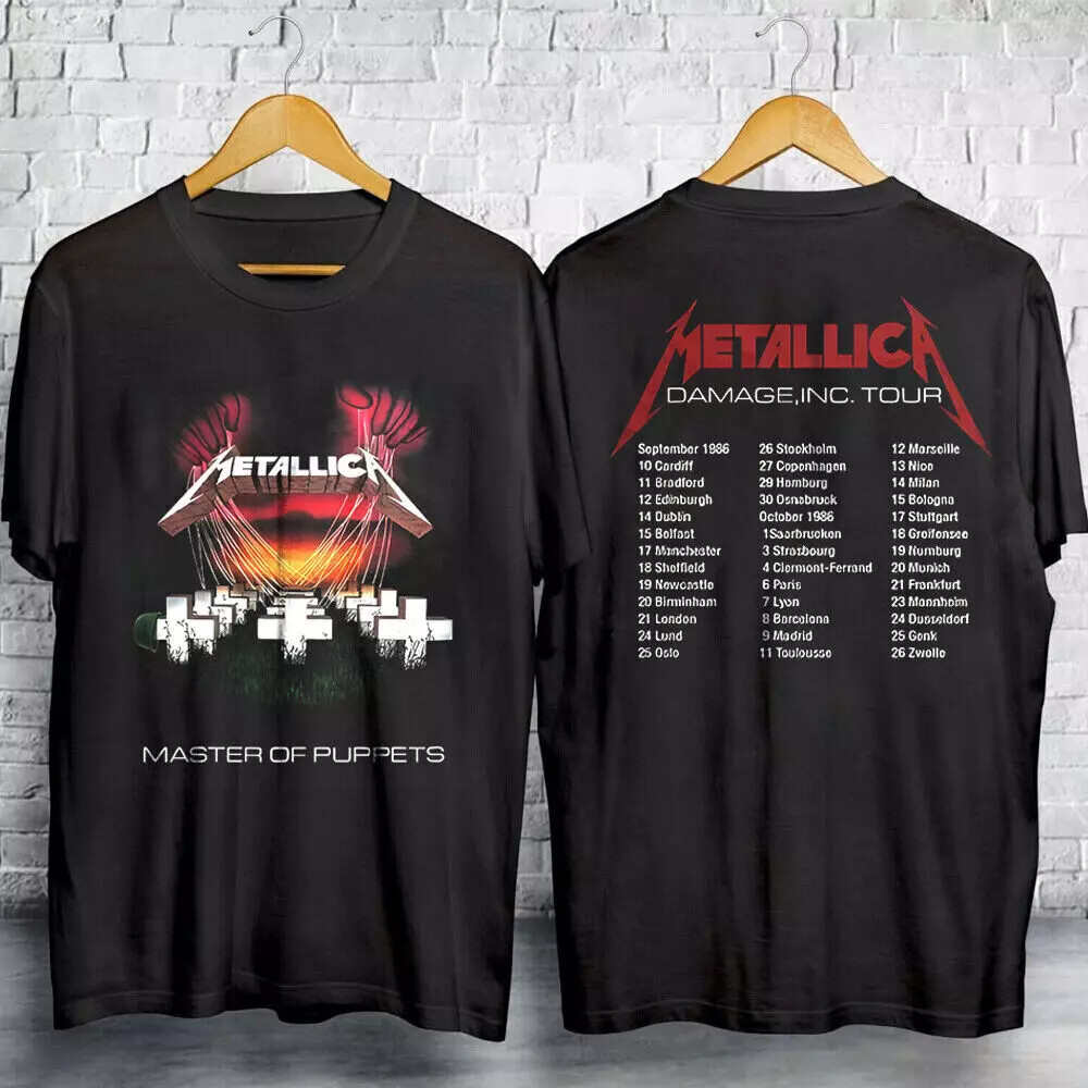 1986 Metallica Men's Master of Puppets European Tour T-Shirt