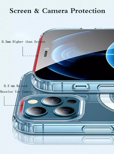Magsafe iPhone Clear Cover Shockproof Non Slip Apple Case Mag Safe - Picture 9 of 28