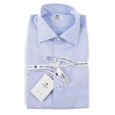 Luigi Borrelli Short-Sleeve Tailored Fit Sky ...