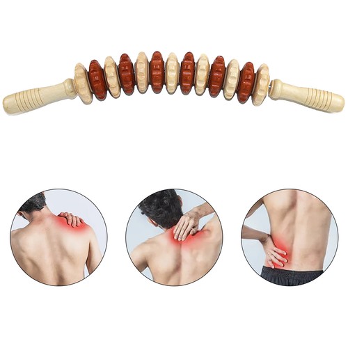 Wood Massager Roller Portable Multifunctional for Belly Thigh Muscle Pain Relief - Picture 11 of 21