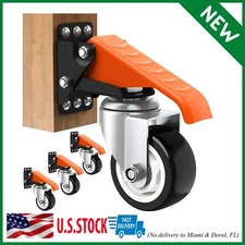 4 PACK Workbench Casters Kit 880Lbs Capacity EXTRA Heavy Duty Retractable Wheels