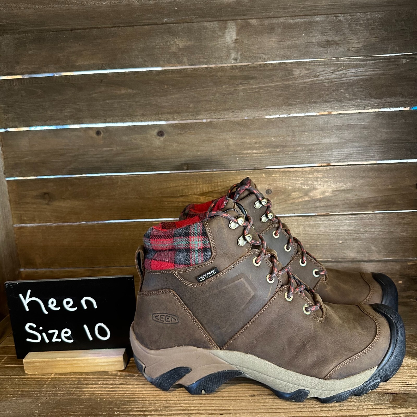 Stivali invernali impermeabili isolati in pelle marrone Keen Targhee II nuovi da uomo taglia 10