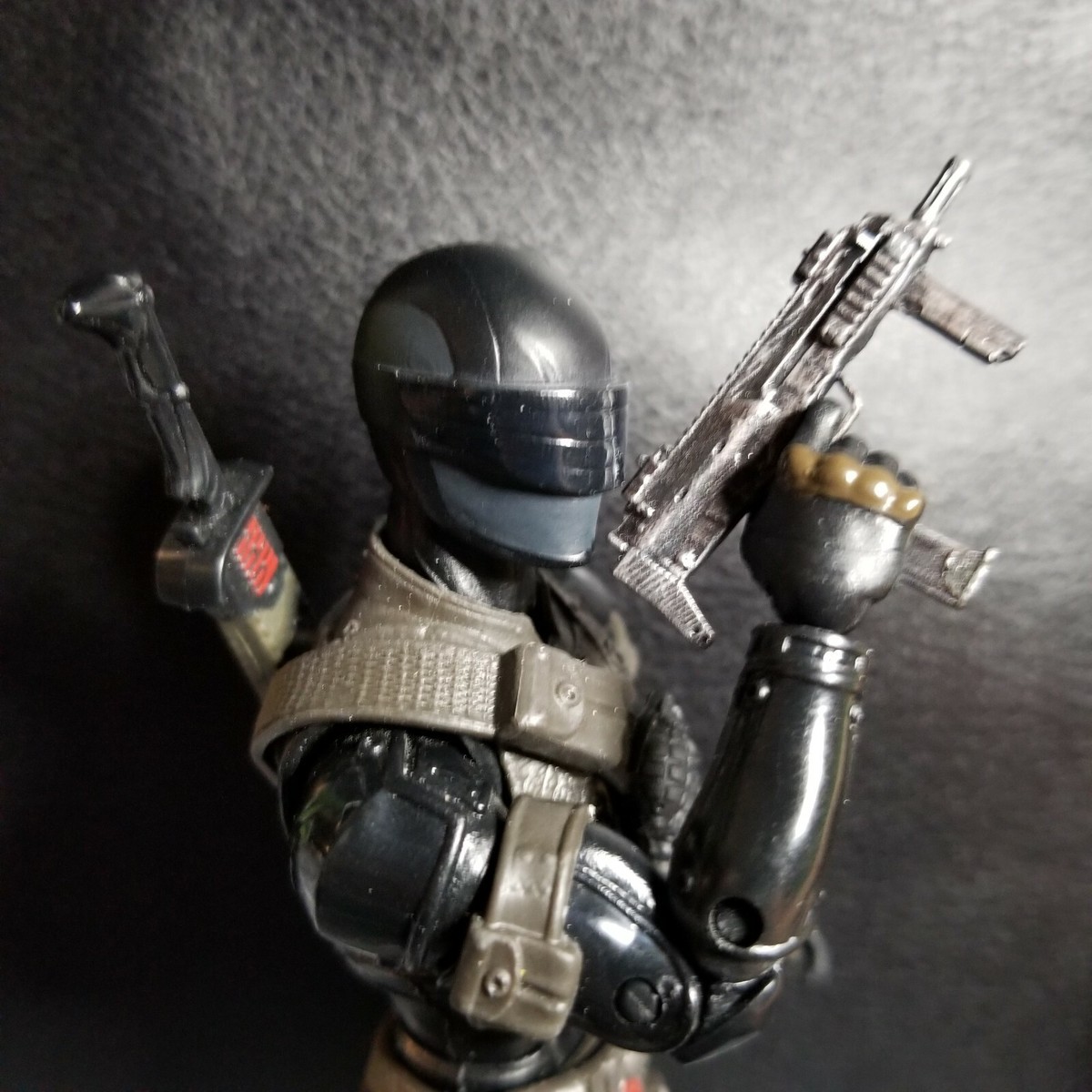 Custom Painted G.I. Joe Retaliation Snake-Eyes UZI 1:12 6 inch
