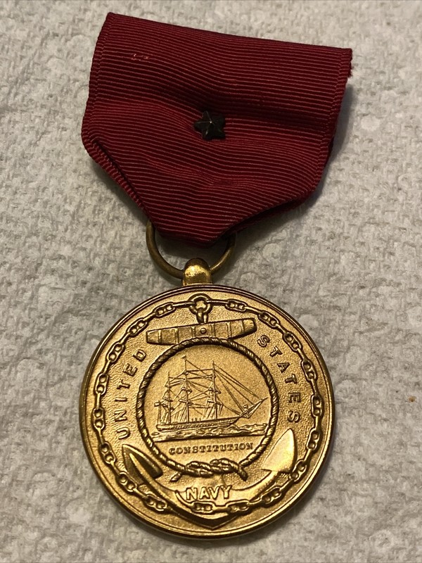WWII US Navy Good Conduct Medal Ribbon Fidelity Obedience Zeal  USN W One Star