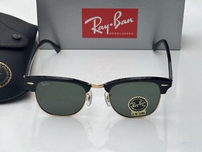 New Ray-Ban RB3016 W0365 CLUBMASTER Black with G-15 Green