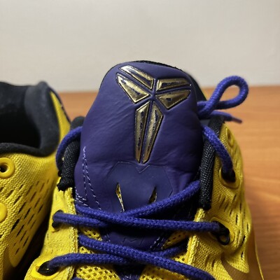 Nike Kobe 9 IX Low ID iD Yellow Purple Lakers Size 9.5 Sneakers