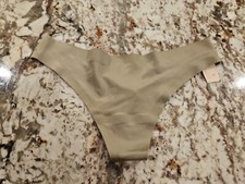 True Vintage Victoria Seamless Satin Thong Bronze Small