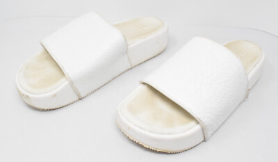 Y-3 Yohji Yamamoto Slide Triple White APX 21T001 Leather 12 US | eBay