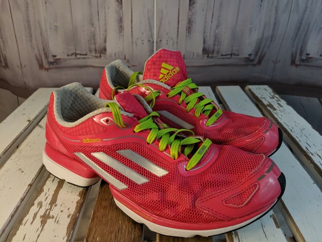 Adidas womens shoes sneakers 6 G20343 adizero rush running pink striped