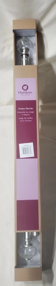 Juego de varillas para cortinas de espino 36" a 72" finales de bolas de vidrio Foto 2 de 4