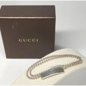 Bracelet plaque chaîne boule GUCCI 925 Japon