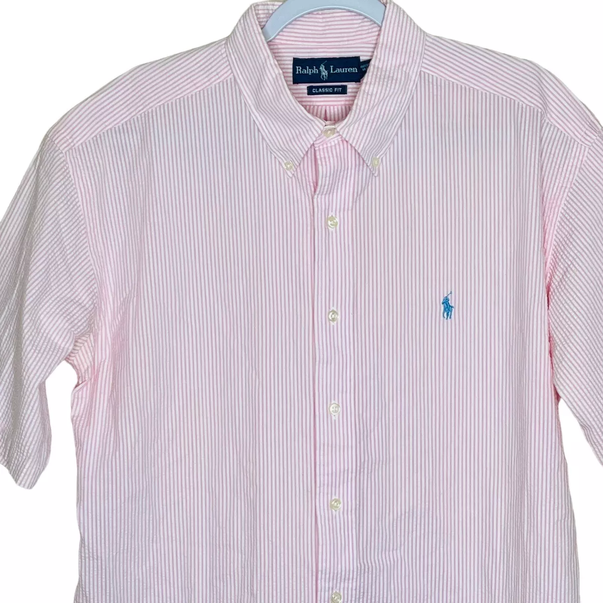 Polo Ralph Lauren Seersucker Shirt Classic Short Sleeve Striped