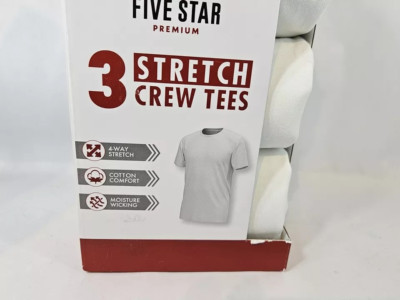 Men's Wrangler Five Star Crew Neck Undershirt Tee 3 Pack Cotton White Size 2XL