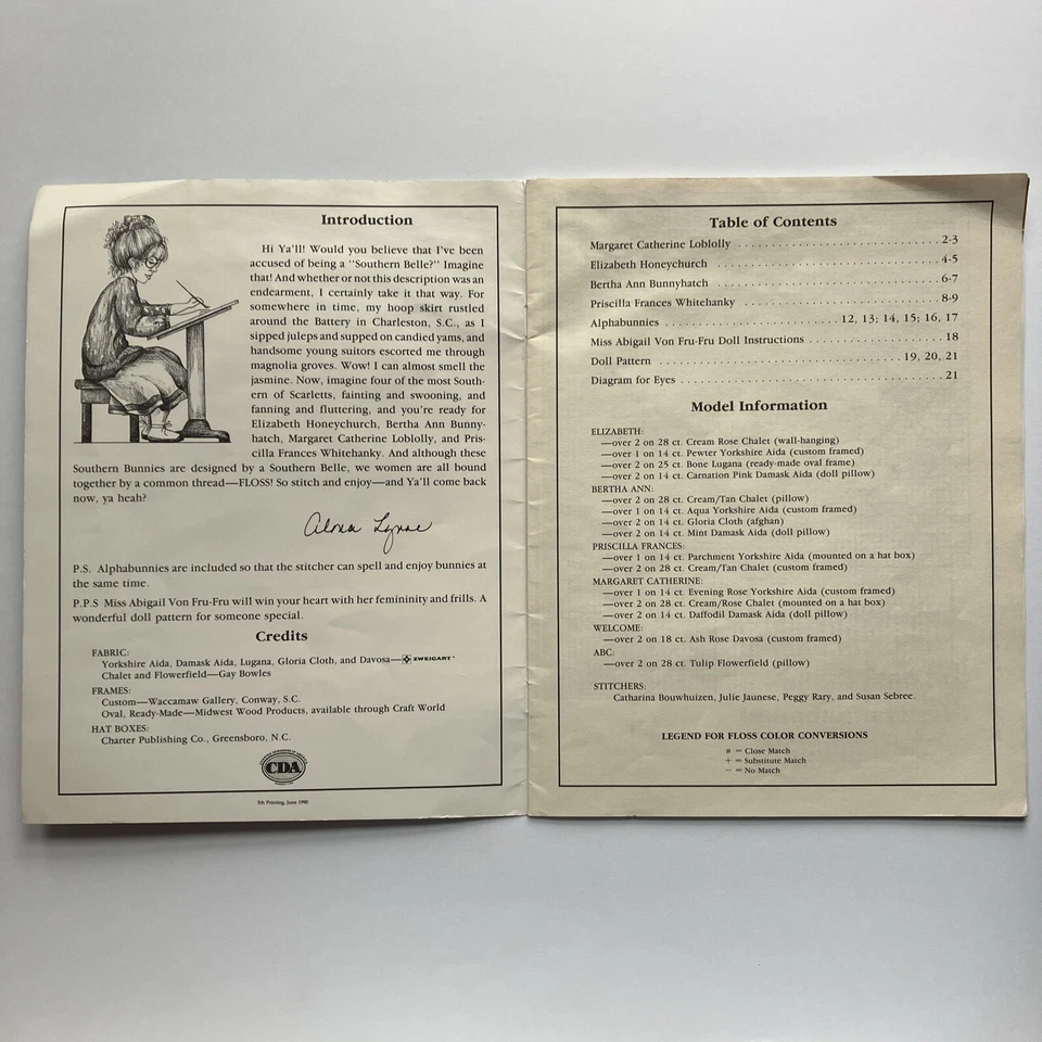 Bunnies Bees and ABCs Alma Lynne Designs Counted Cross Stitch Booklet 1989 - Image 2 of 4