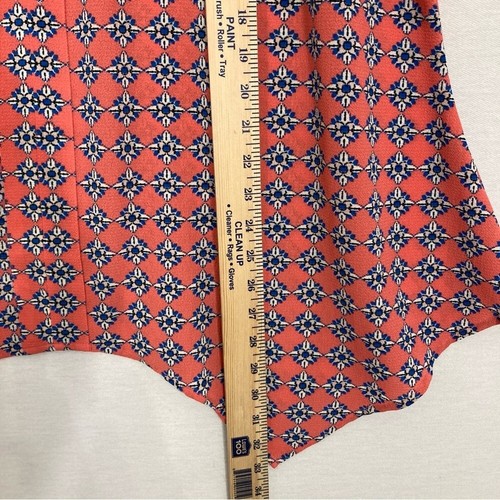 New NY Collection Red Blue Geometric V Neck Pullover Top 3X - Picture 6 of 10