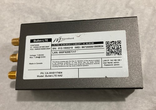 PASSERELLE CELLULAIRE SÉRIE ETHERNET MICROHARD BULLET-LTE-NA2 MHS117405 g130hm - Photo 3/5