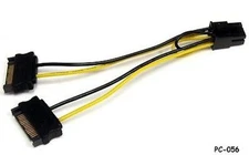 6in SATA 15-Pin Power to 6-Pin PCI Express Video Card Power Cable Adapter PC-056