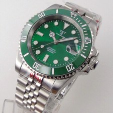40mm Tandorio Green Dial Japan NH35A Automatic Diver Mens Watch Ceramic Bezel