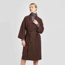 Prologue Women's Long Sleeve Wrap Coat Kimono Burgundy S Nwt