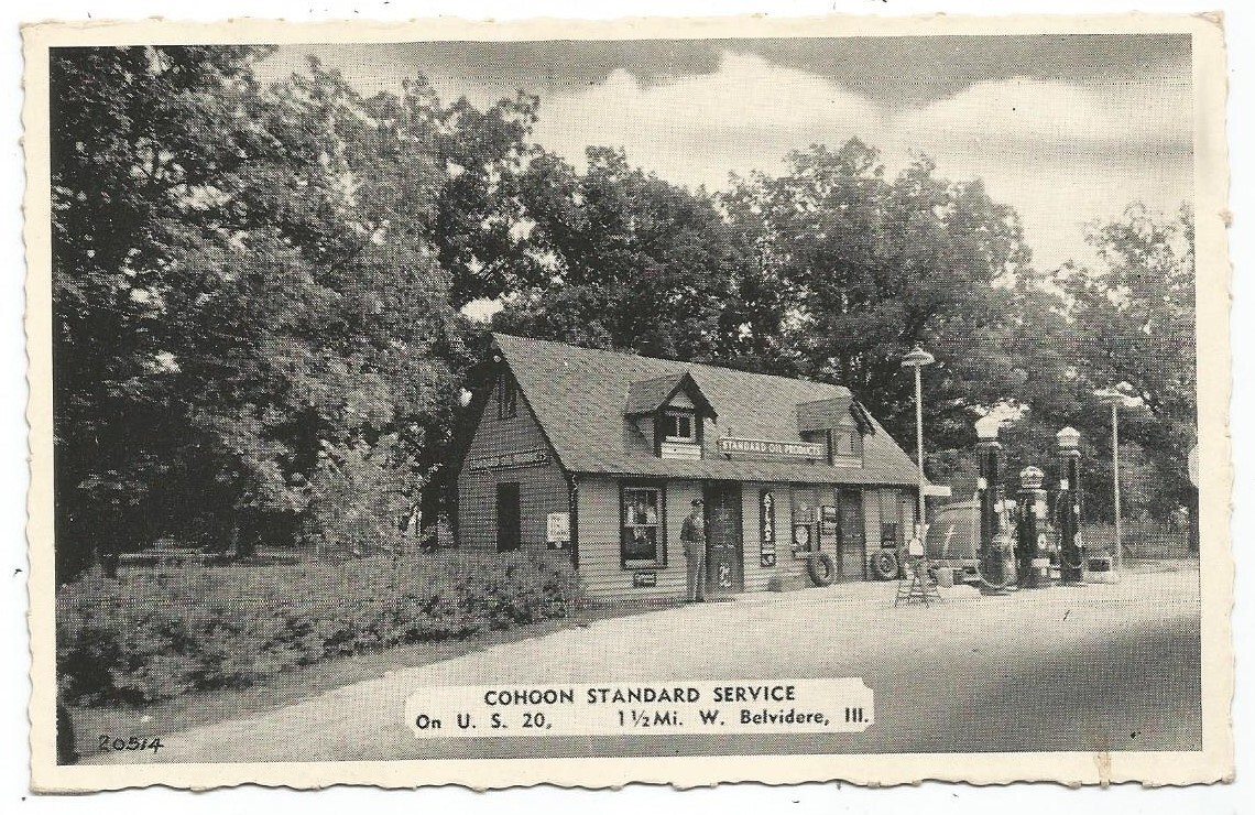 Belvidere, IL Illinois old Postcard, Cohoon Standard Gas Station eBay