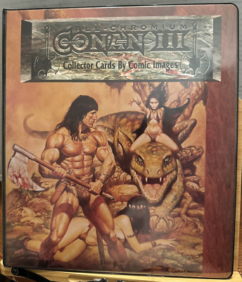 Conan III All Chromium Trading Card Binder Comic Images W/Pages & Promo 1995