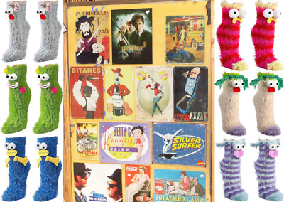 Fluffy funny  Happy-Monster-Socken  2 Paar vorsortiert