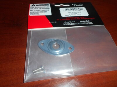 NEW Genuine Fender Curved Football Recess Jack Plate, CHROME - 005-0100-049