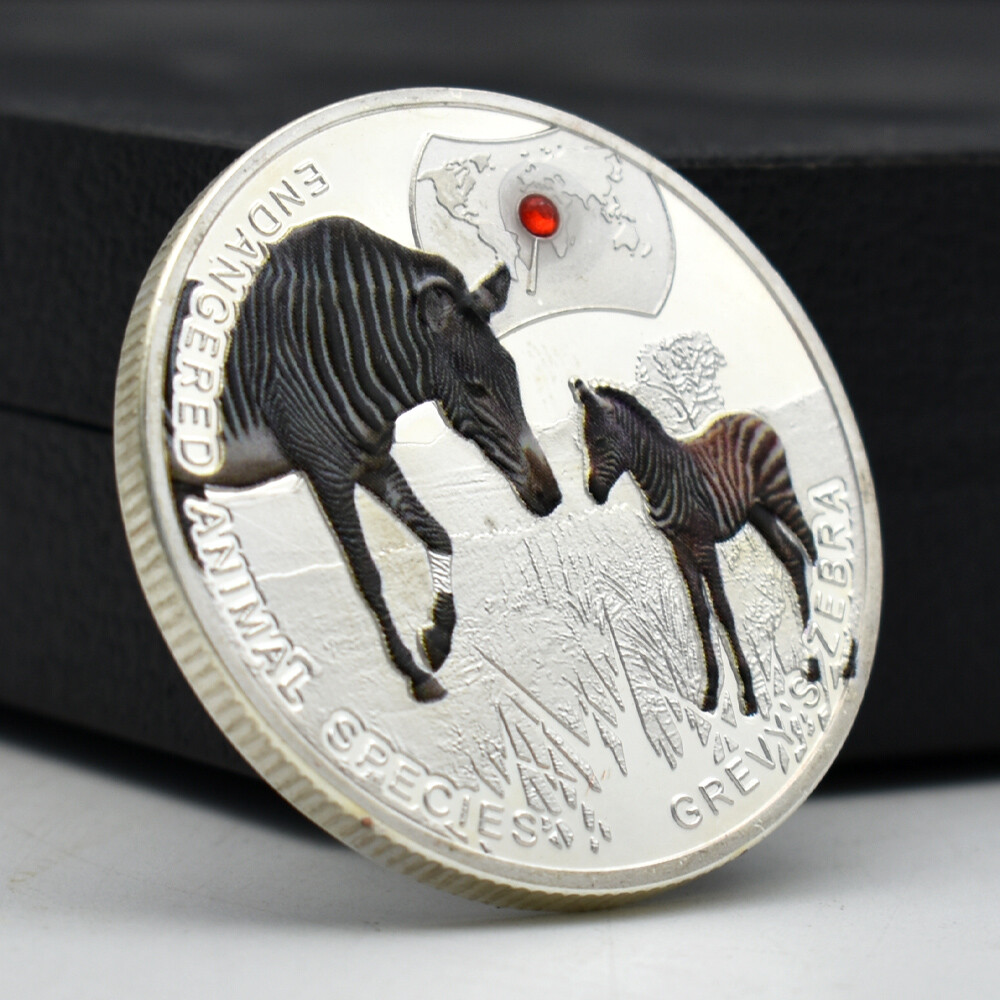 Africa Grevy's Zebra Silver Coin 2014 Zambia 1000 Kwacha