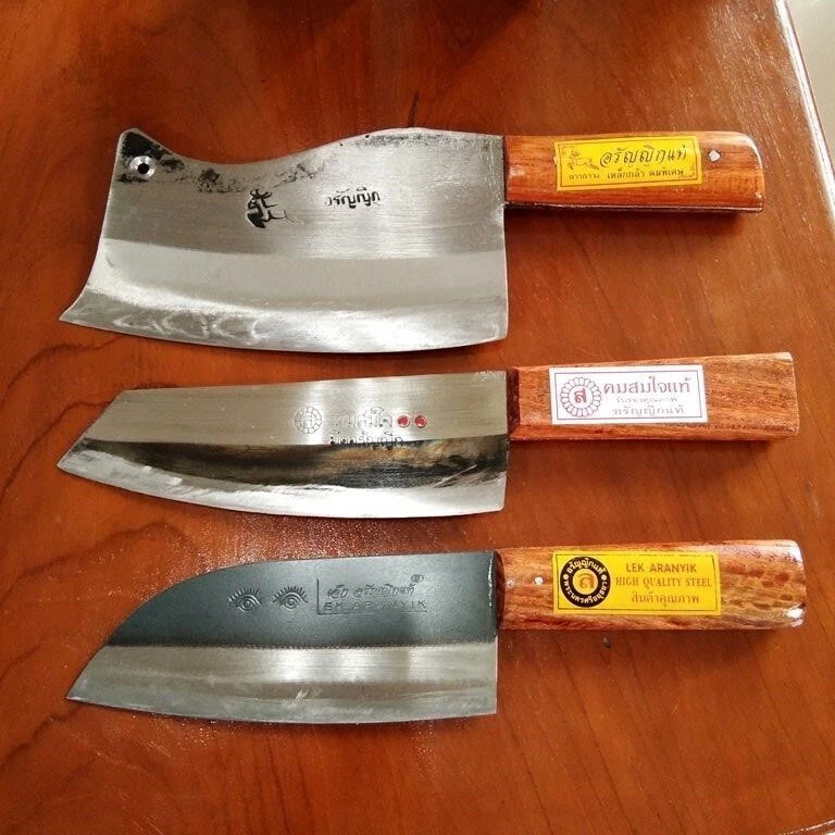 3 Pcs/Set Aranyik Kitchen Chopping Butcher Slicing Knife Steel Blade Wood Handle