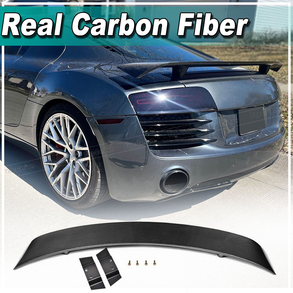 Fit For Audi R8 GT V8 V10 2008-2015 Rear Trunk Spoiler Boot Wing Lip Real Carbon